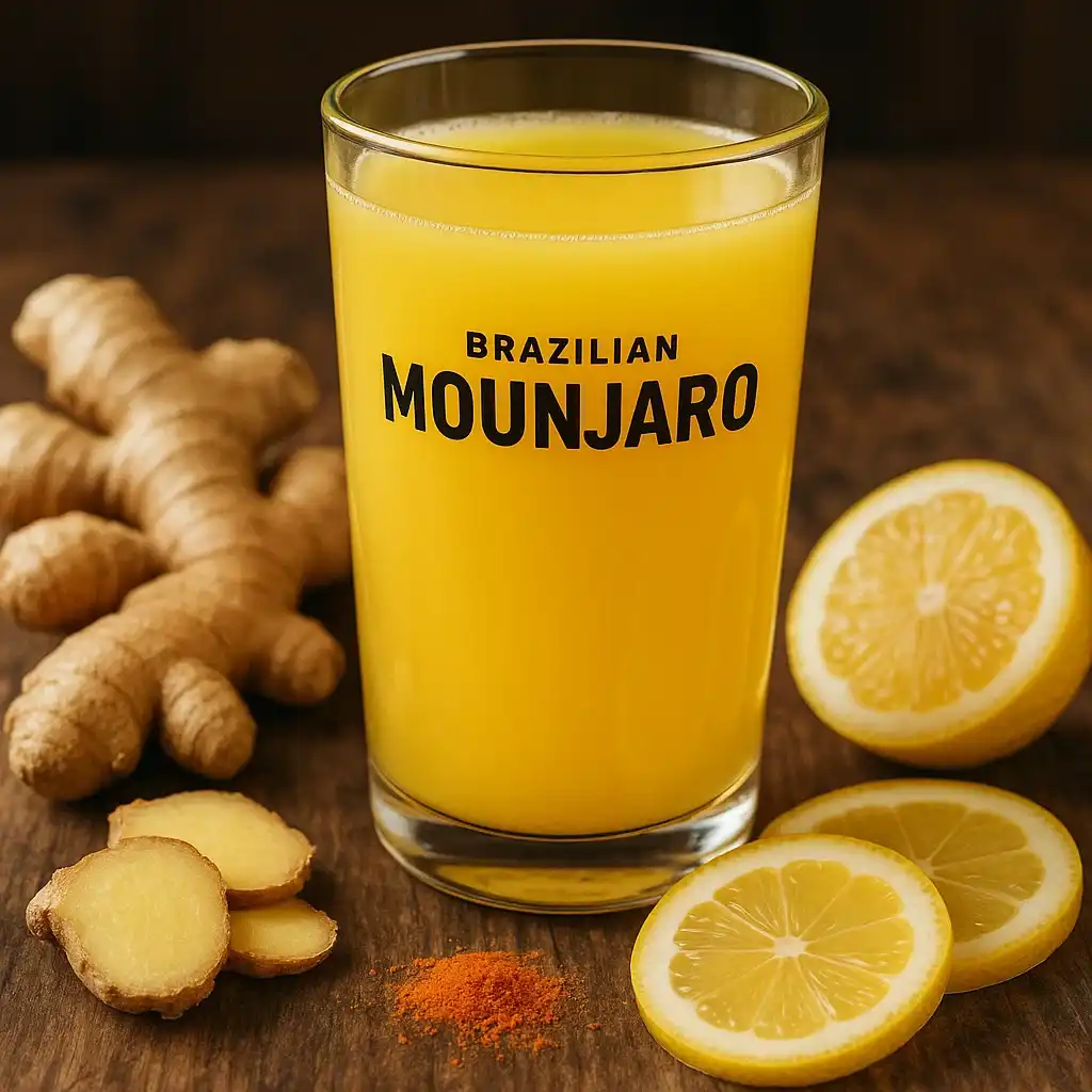 Brazilian Mounjaro recipe with ACV, lemon, and cayenne Brazilian Mounjaro recipe drink with natural fat-burning ingredients