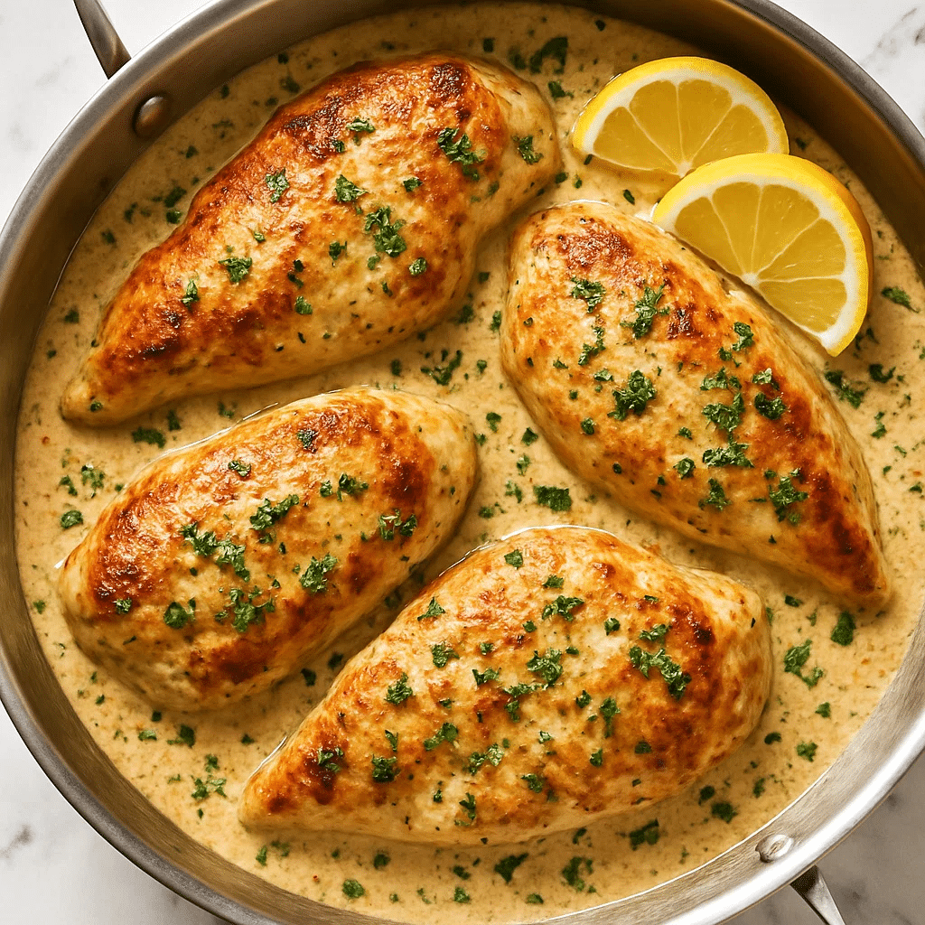 Garlic Parmesan Chicken : The Best Crispy & Creamy Recipe for Dinner 4 Garlic Parmesan Chicken with creamy parmesan sauce