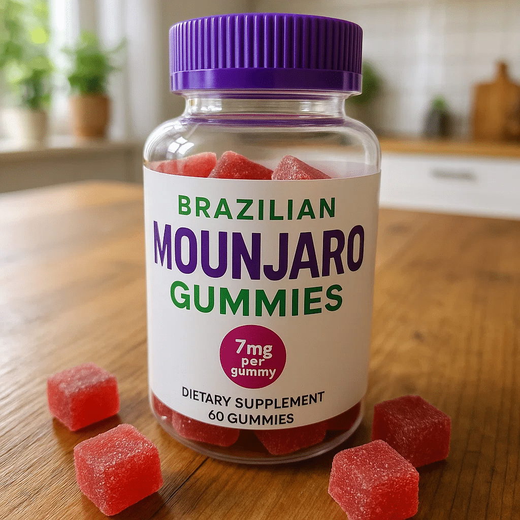 Brazilian Mounjaro Gummies : The Natural Weight Loss Game-Changer 6 brazilian mounjaro gummies on kitchen table