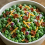 Pea Salad Recipe – The Best Creamy & Fresh Side You’ll Ever Make (2025) 6 Creamy pea salad recipe with bacon and cheddar