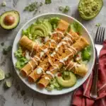 Chicken Flautas Recipe – The Best Crispy Homemade Version (Easy & Flavorful) 6 crispy chicken flautas recipe served with dips