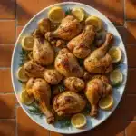 Lemon Herb Roasted Chicken – The Best Juicy Recipe You’ll Ever Make 6 lemon herb roasted chicken in rustic baking pan